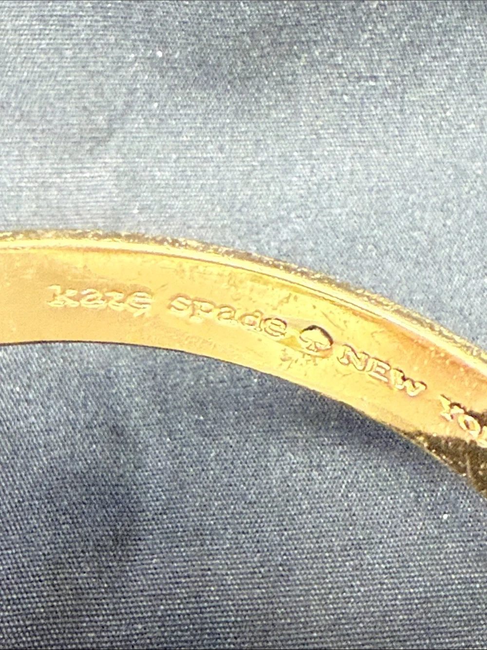 kate spade gold bangle with blue heart details - Picture 5 of 5